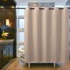 Linen-Look Shower Curtain - Pure Color Waterproof & No-Hole Bathroom Partition for Tub/Shower Easy Install Privacy Screen
