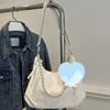 Casual Soft Large Capacity Tote Bag with Wide Strap Decorative Chain for Work Daily Shoulder Purse Use Commute Crossbody Bag