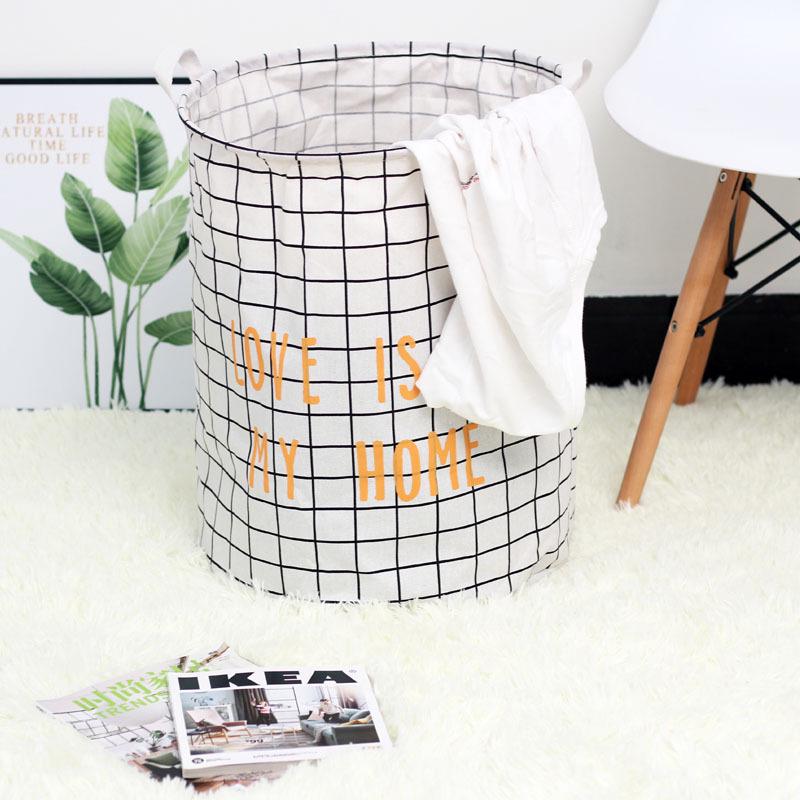 Cotton Linen Collapsible Laundry & Toy Basket