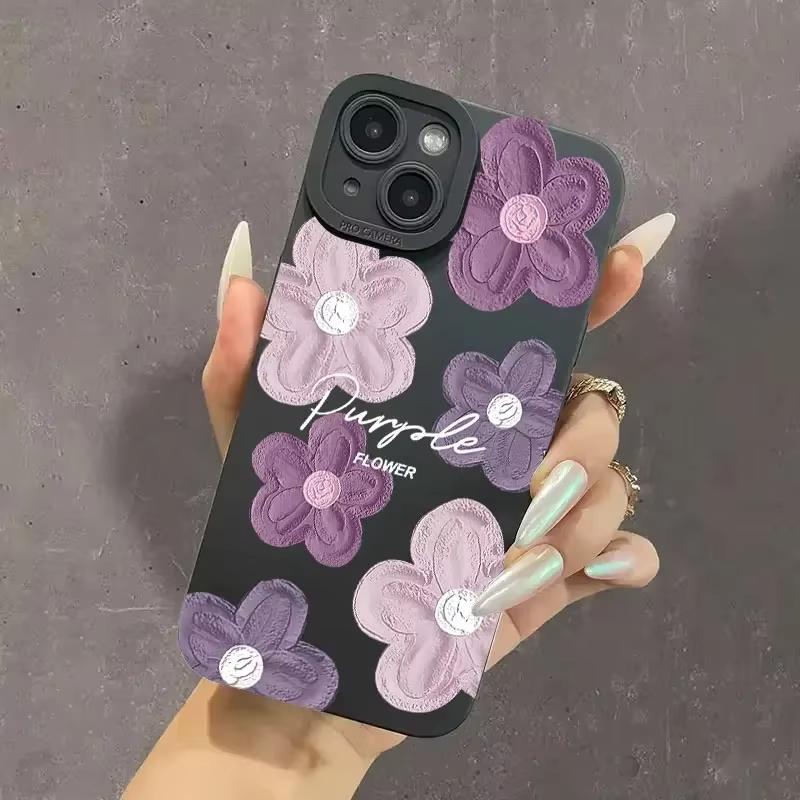 Flower Phone Phone Case For Samsung Galaxy S25 S24 Ultra S23 FE S22 Plus S21 S20 A15 A35 A54 A55 Shockproof Soft Silicone Cover