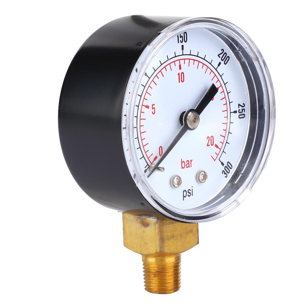 Pressure Gauge 50mm Dial 18 BSPT Bottom Connection for Air Water Oil Gas (0300PSI 020Bar )