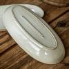 Retro Vintage Fish Plate 11 Inch Kiln-Changed Oval Steamed Fish Plate Household Ceramic Plate Japanese Material Plate Export