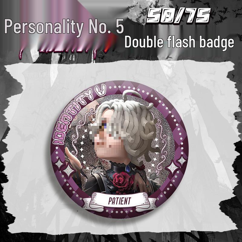 Identity V Little Girl Anime Badge with Silver Glitter Guts Joseph Pendant
