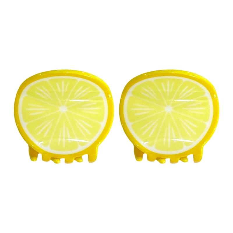 Slip proof Hair Clips Acrylic  Half Up Hair Accessories With Fruit Theme For Sports Travel Daily Use