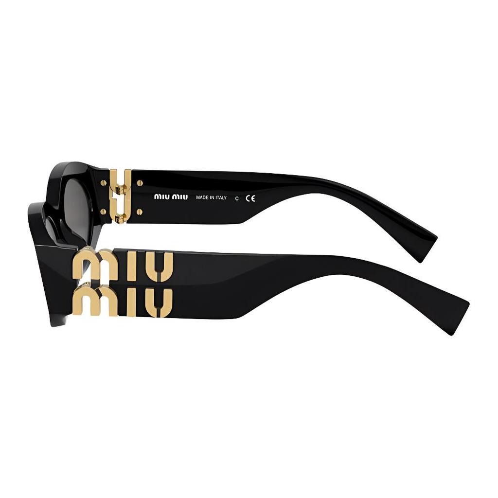 Miu Miu Logo Decorated Oval Sunglasses Women sunglasses Black SMU11W_E1AB_F05S0_C_054