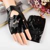 Solid Color Y2k Leather Gloves Harajuku Half Finger Mittens Women Leather Gloves  Motorcyclist