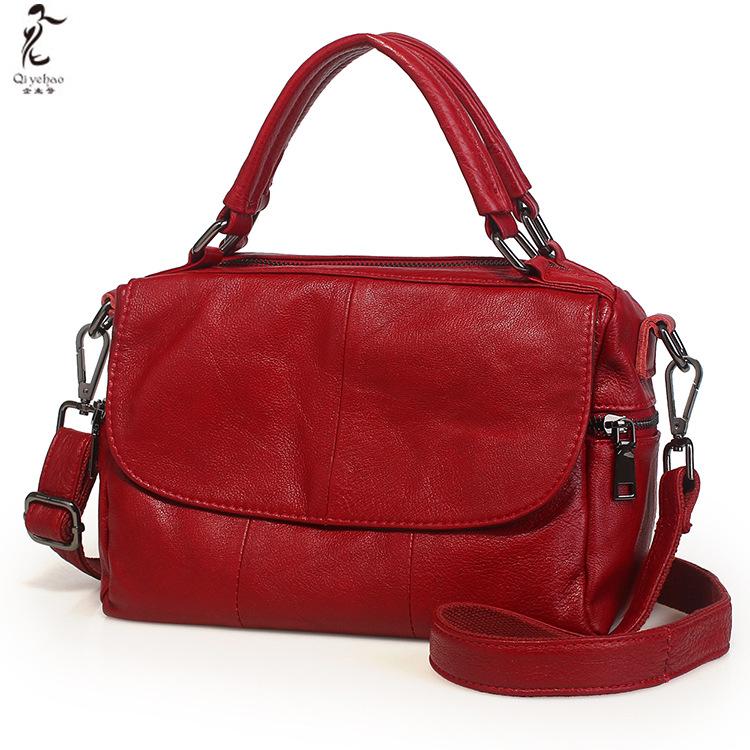 New leather women s bag shoulder bag cowhide women s bag simple and fashionable first layer cowhide women s bag shoulder messenger bag