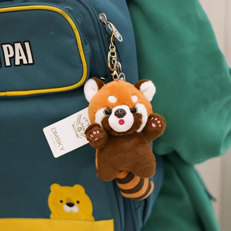 Non-Toxic Cute Cartoon Red Panda Plush Toy Pendant Little Raccoon Doll Keychain Doll Playground Doll