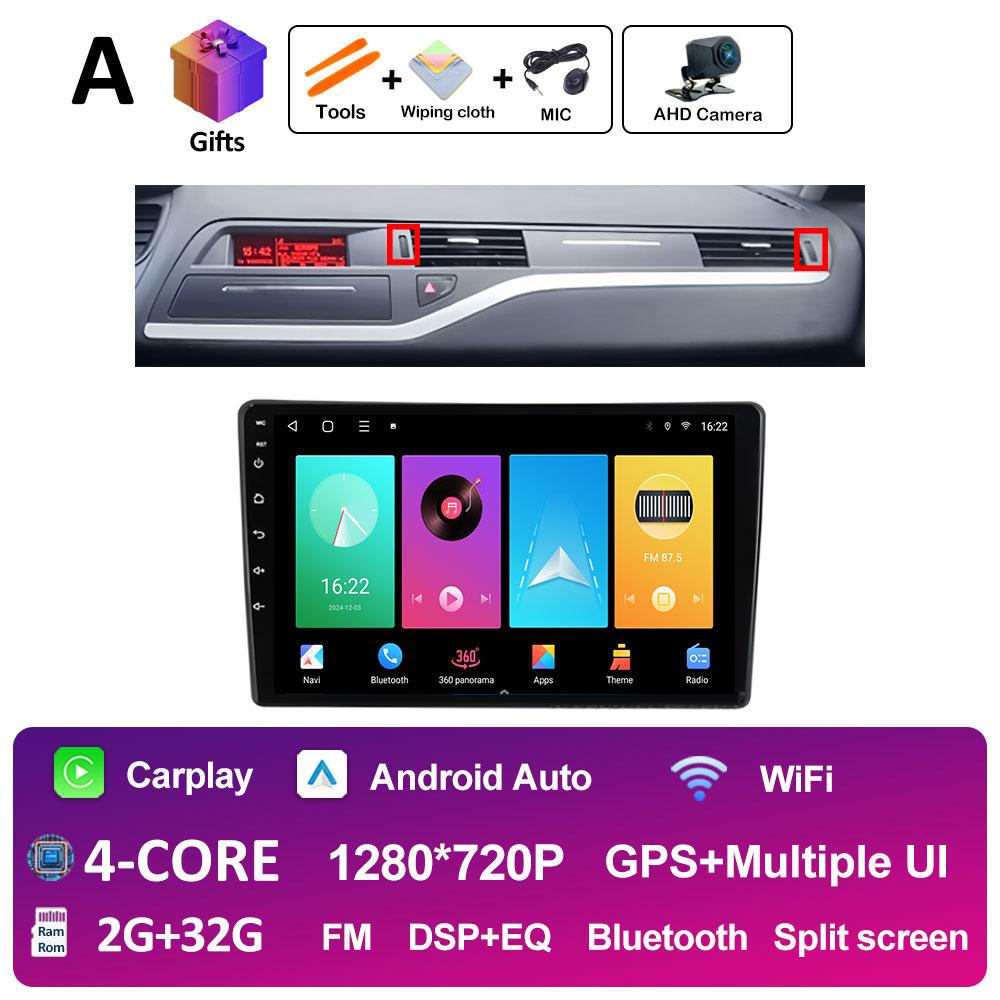 GPS Navigation Android 14 For Citroen C5 2008 2009 2010 2011 2012 2013 - 2017 Car Multimedia Radio Video Player QLED IPS Screen