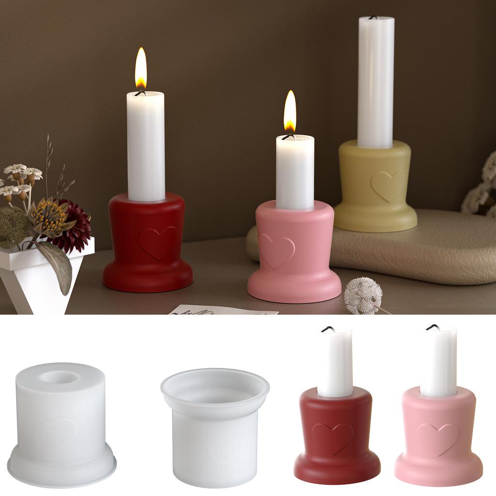 Unique Candle Holder Molds Crafting Molds Round Shape Candle Base Moulds Silicone Texture for Crafting Candlesticks