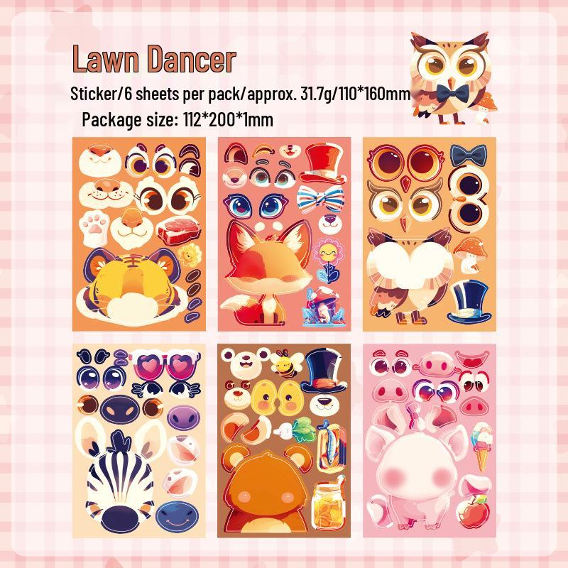 Cross-Border E-commerce Animal Costume Kids Cartoon DIY Journal Sticker Pack