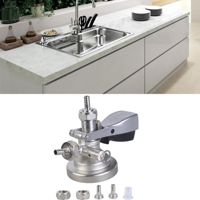 Brass Homebrew Beer Kegs Coupler for Home Brewing G Type Dispenser with Relief Valves Tap System Distributor