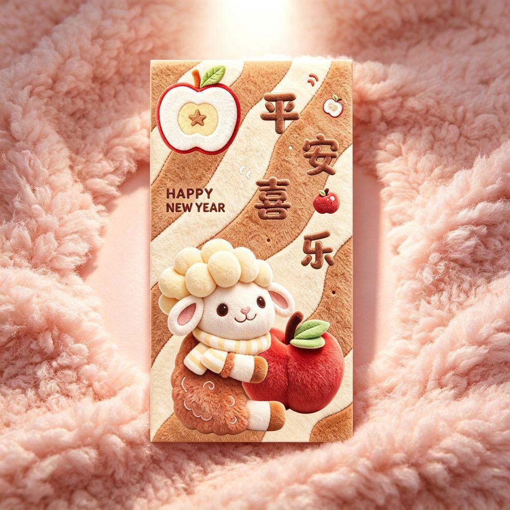 6pcs Cartoon Goat Year Money Envelope Blessing Words New Year Red Packet Spring Festival