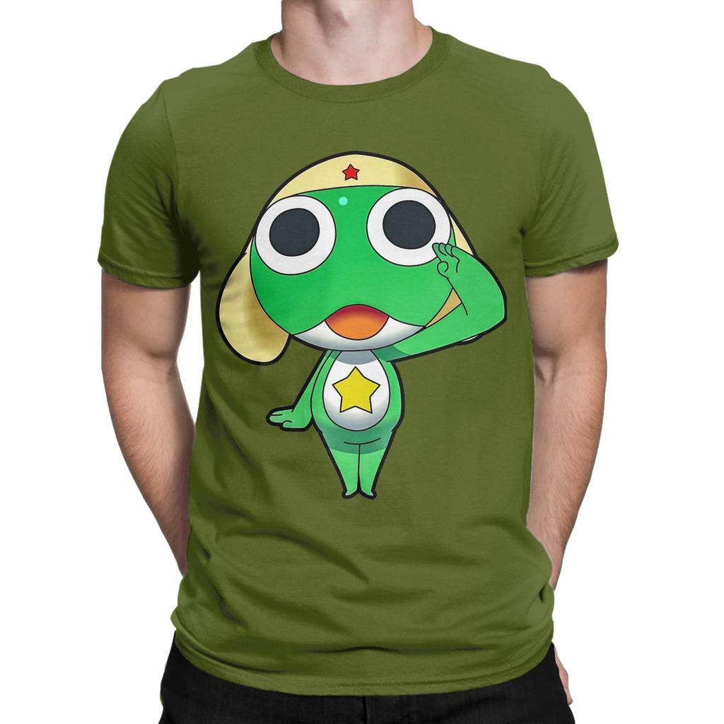 Cute Cartoon Sgt Frog Keroro TShirt for Men Women  Humorous Cotton Tee Shirt Round Neck Short Sleeve T Shirt New Arrival Tops