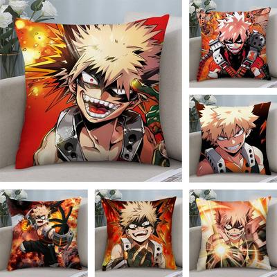 My Hero Academia Katsuki Bakugo Kissenbezug Plüschstoff Weicher Kissenbezug Doppelseitiger Druck Kissenbezug Haushaltsgeschenke