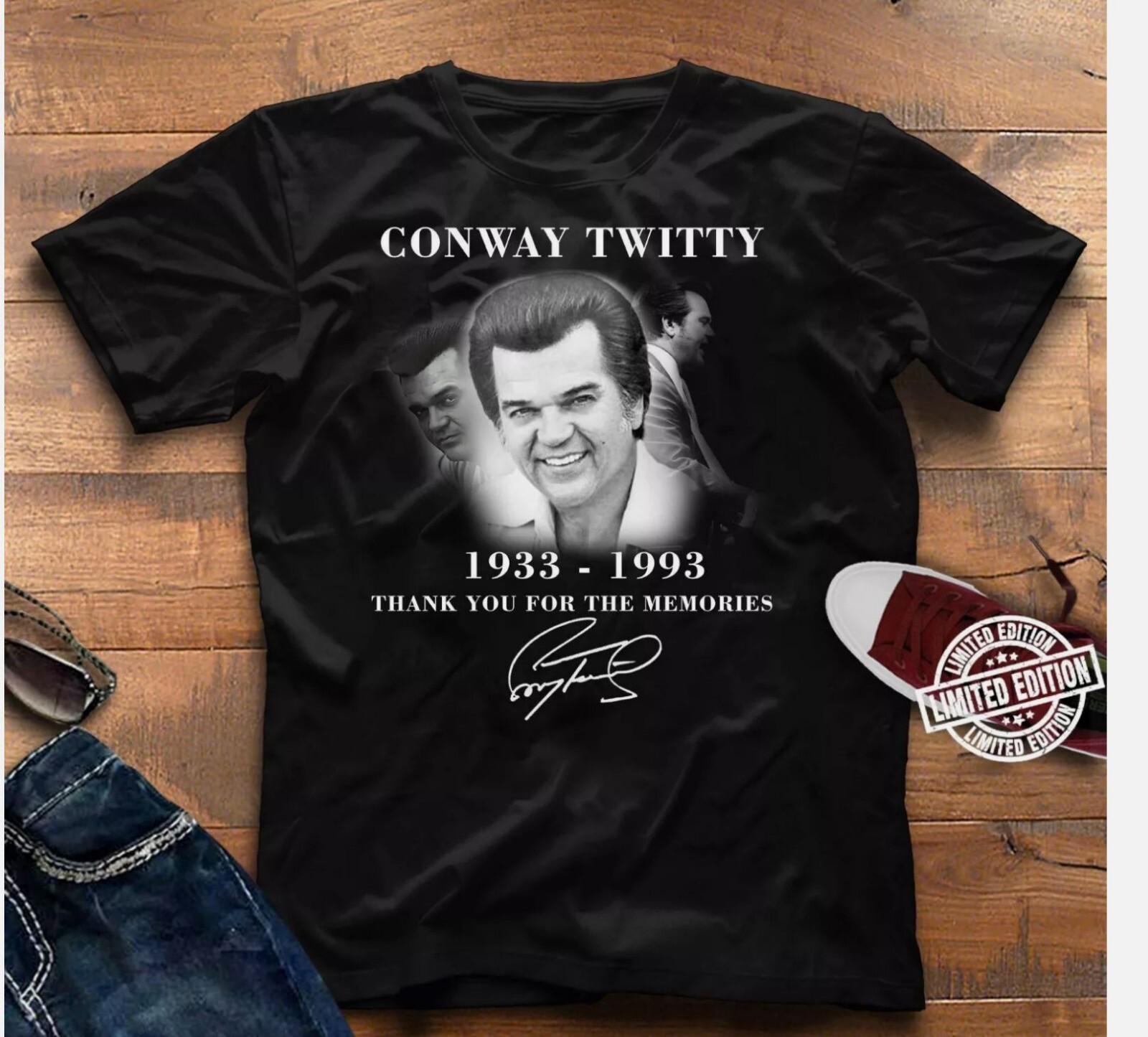 Thank You 1933 1993 Conway Twitty Shirt Short Sleeve Black Unisex S-5XL S
