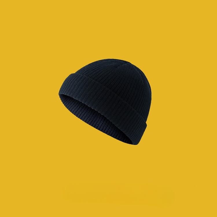 Wool Hat Female Autumn and Winter Yuppie Hooligan Solid Color Melon Rind Male Cold Hat Ins Trendy Knitted Hat