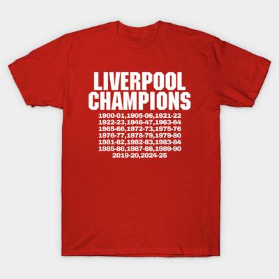 Asian Size Men Print T-shirt Liverpool Champions. No-Cut Heat Transfer Print Cotton Tshirt