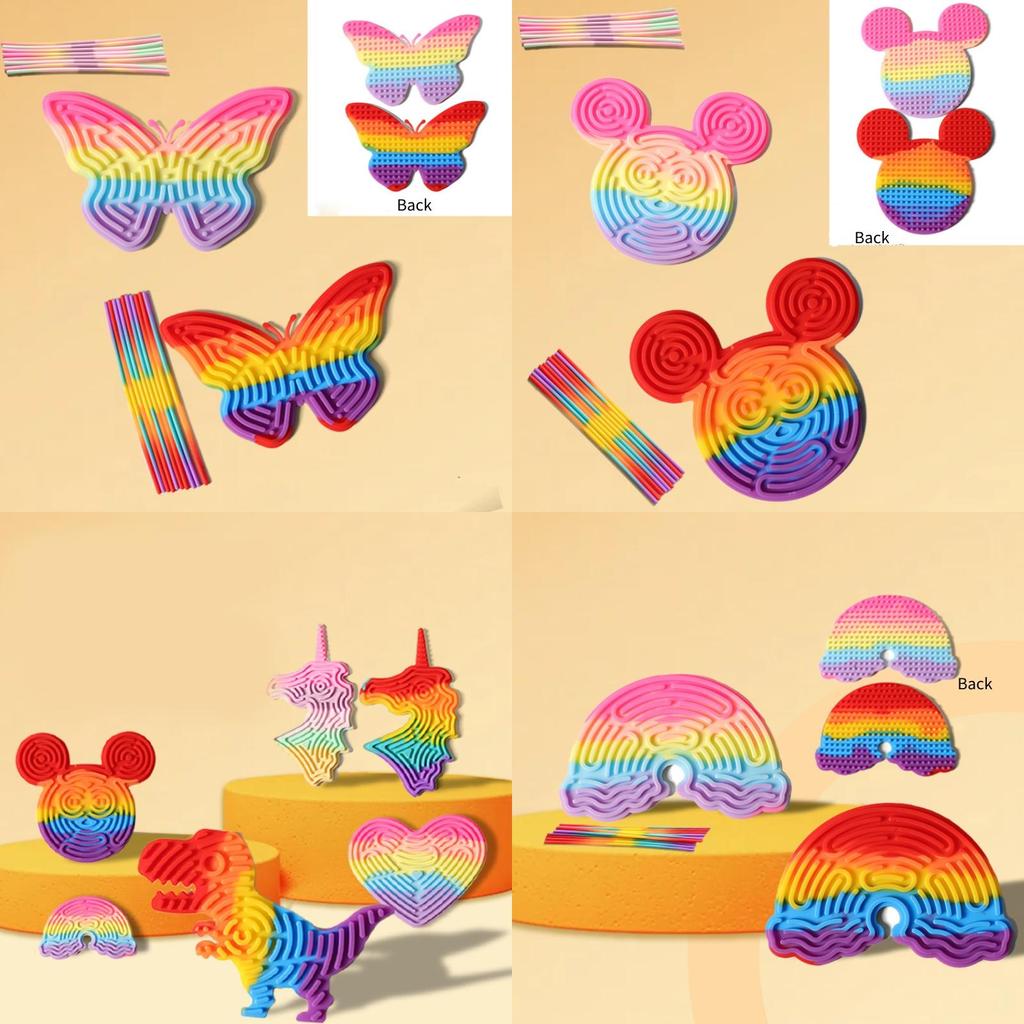 Colorful Silicone Sensory Activity Board For Kids With Unicorn Design For Stress Relief