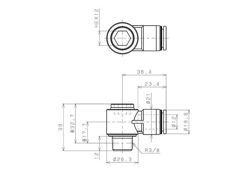 Genuine PISCO Universal Hex Socket Bend Fitting POL12-03/04