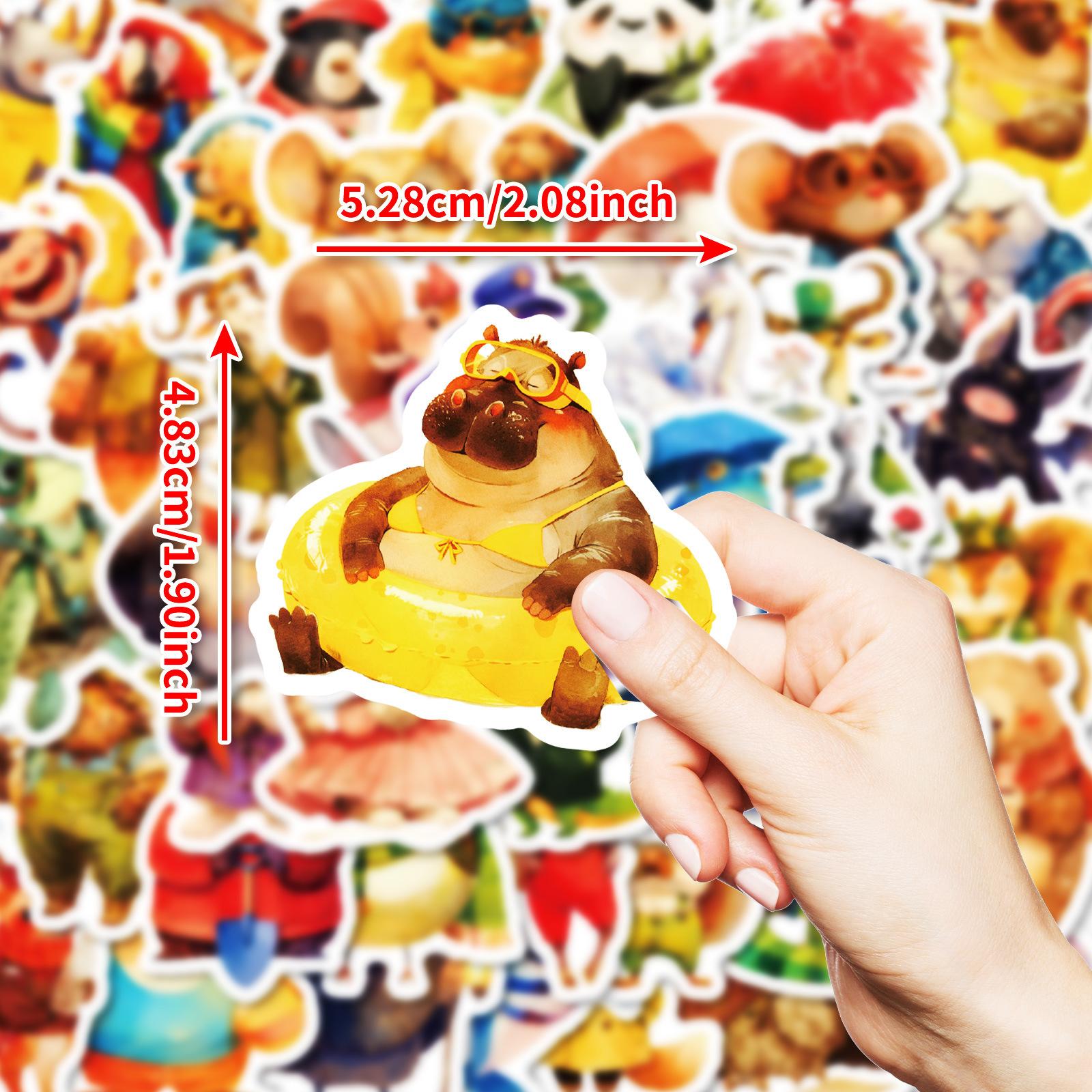 

Новые 50 нарисованных вручную граффити-стикеров Креативный бегемот, плавающий без повторяющихся стикеров