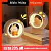 USB Charging Rabbit Cat Night Light Soft Light Adjustable Brightness Moon Cat Light Eye Protection Decorative