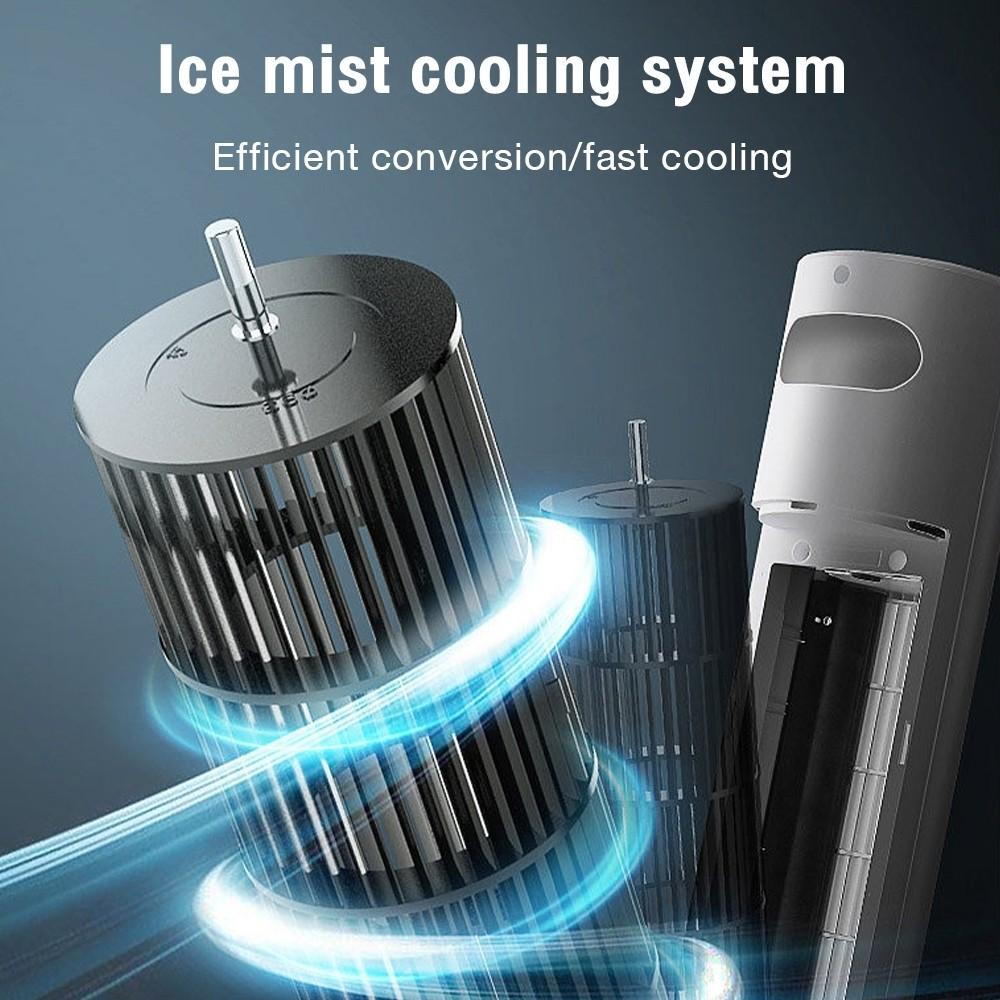 3-Speeds Intelligent 360° Air Circulation Fan Remote Control Low Noise Home Office Standing Fan Adjustable Bladeless Tower Fan
