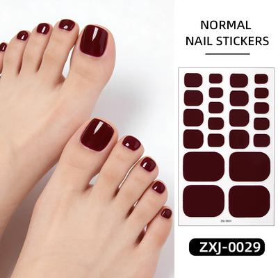 Solid Color Minimalist Toe Nail Stickers Set Durable Easy Application Self Adhesive Design Suitable for Various Toe Sizes and Shapes