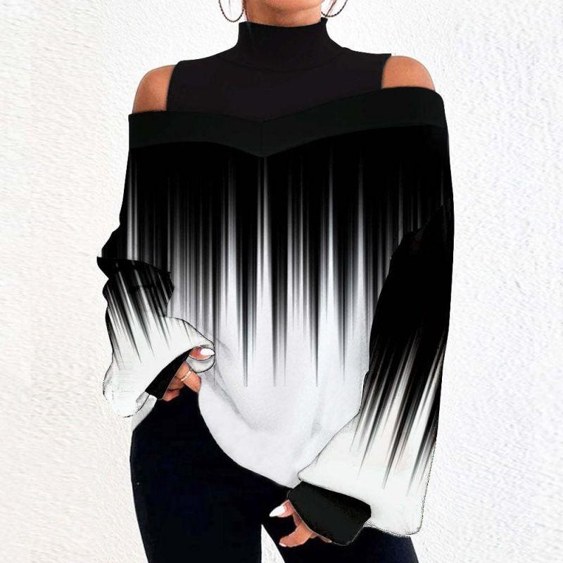 

Lantern Sleeve Printed Top Spring Women clothes Drop Shoulder Design Style Lantern Sleeve Print Top Element 4 XL