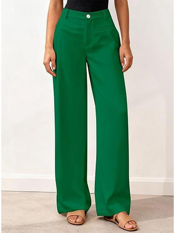 European-American High-Waisted Wide-Leg Women's Suit Pants - Simple Drapey Style for Spring/Summer Business Casual