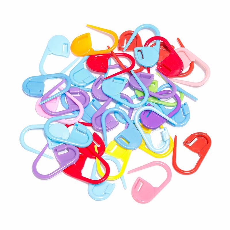 20-100 Stück 2,2 cm Gemischte Farbe Kunststoff Kleine Markierungs-Schnalle Häkel-Verriegelungsstichmarkierer Clips Heim-DIY-Werkzeuge Nähzubehör ZYF