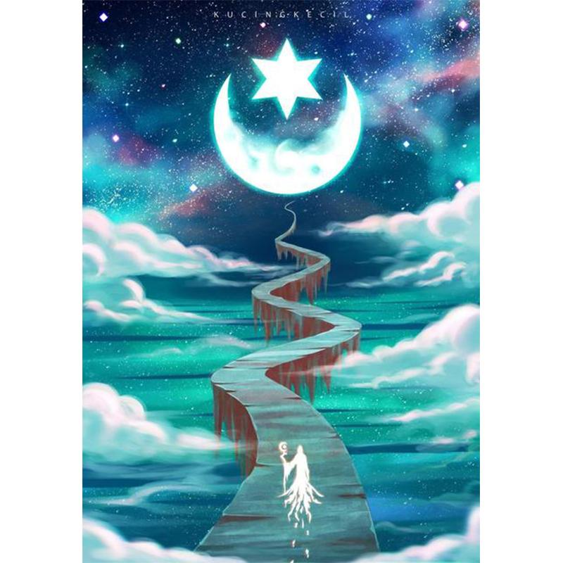 Full RoundCartoon Moon Diamond Embroidery Mosaic Embroidery 5d Diy Diamond Painting Home Decor Explosion New