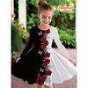 Vestido Casual para Niña con Estampado de Flores 3D, Cuello Redondo y Mangas Largas, Vestido de Princesa para Niña