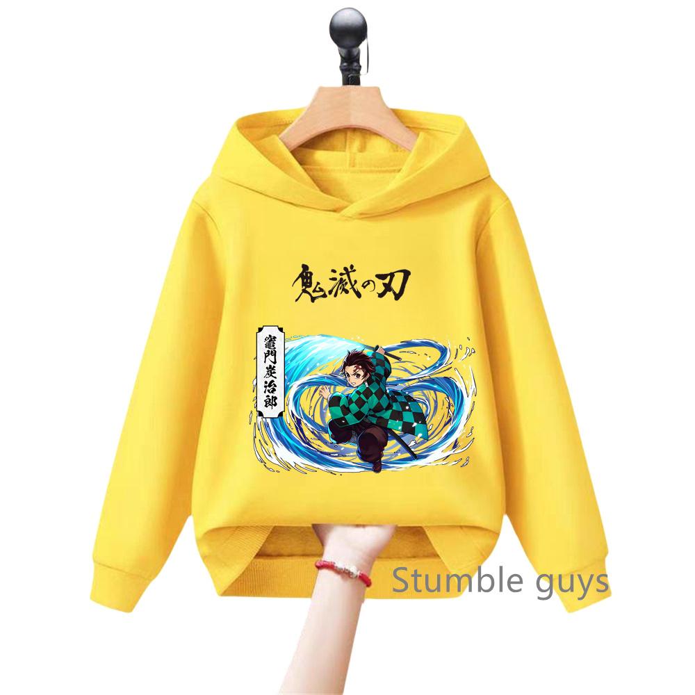 Cute Anime Demon Slayer Kids Hoodie Sweatshirt for Boys Girls Cartoon Long Sleeve Casual Daily Wear