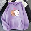 Kreskówkowy Panda Bubu I Dudu Damska Bluza z Kapturem Plus Size Kawaii Harajuku Okrągły Dekolt Harajuku Unisex Drukowane Ubrania Top