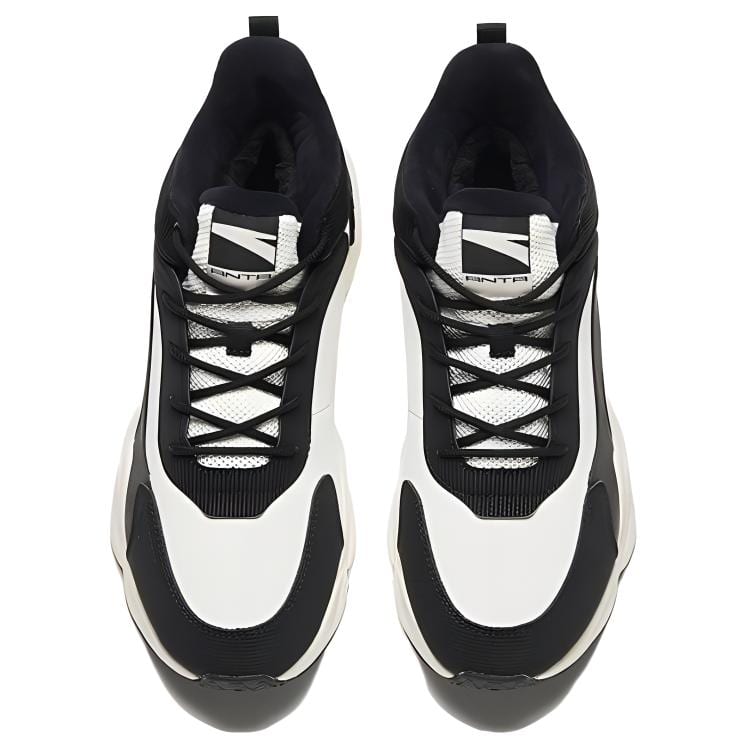 Anta Cushioning, Wear Resistant Low Top Running Shoes Women's Black White 922358984-4