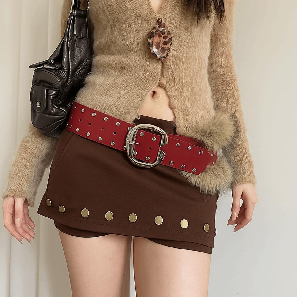 Faux Fur Leather Fur Belt Western Style Plush Belt Personality Y2K Waistband Spicy Girl