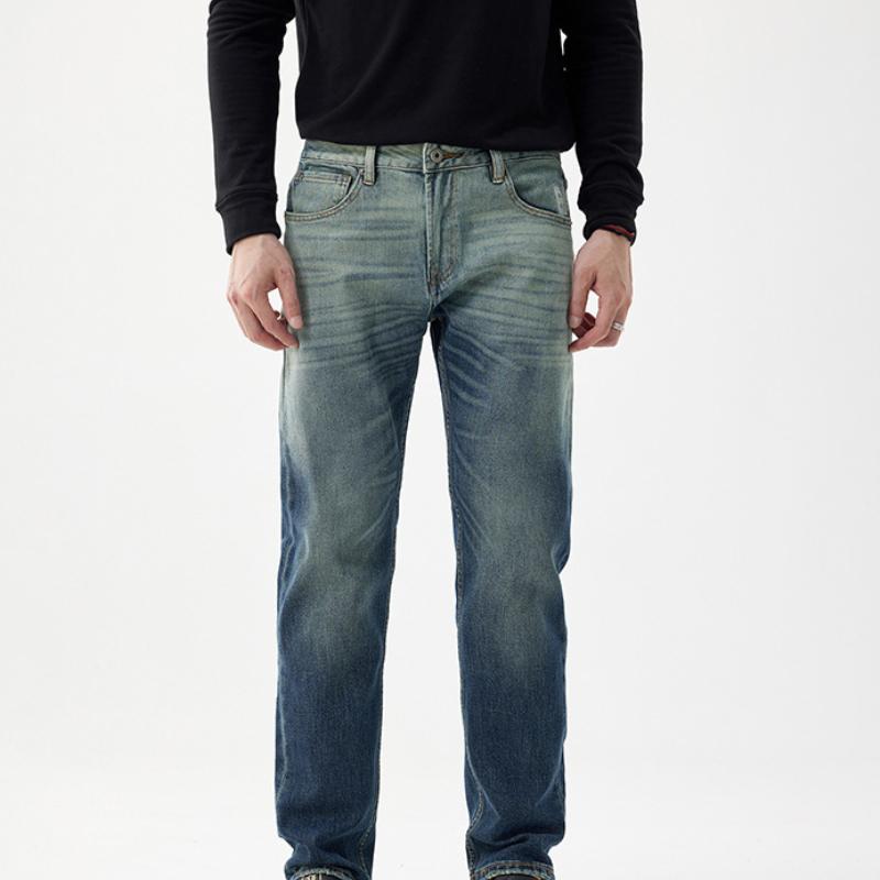 

Джинсы с градиентом облегающего кроя для мужской осени и зимы, новые модные повседневные брюки прямого кроя 38
