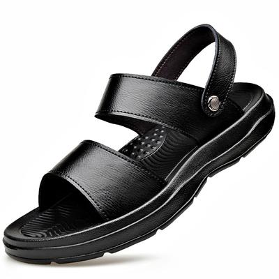 Mode Sommer Flats Herren Business Sandalen Massage Sohle Herren Leder Sandalen Outdoor Strand Laufschuhe Männliche Mode Designer Hausschuhe