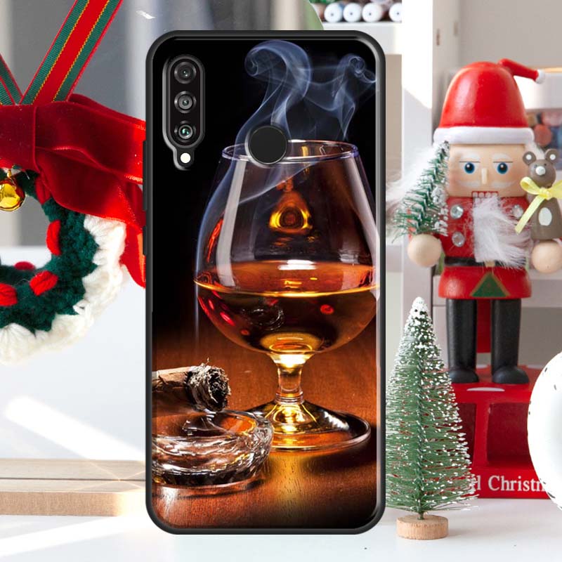 Cygaro Whiskey Lodowy Napój Etui na Huawei Nova 7i 8i 11i 12i 12s Y73 Y70 Y90 Y60 Y72 Y61 Y91 9 10 SE P30 Pro P40 Lite