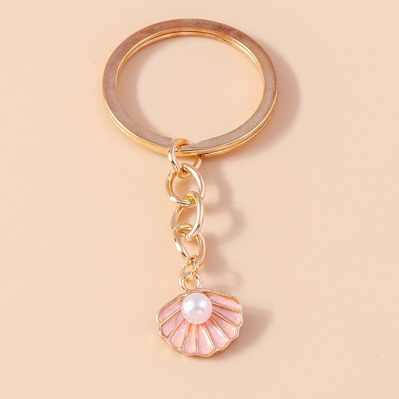 Aihua Cute Keychain Y2K Summer Beach Pearl Shell Key Chains For Women Girls Handbag Pendants Keyring Ocean Vacation Jewelry Gift