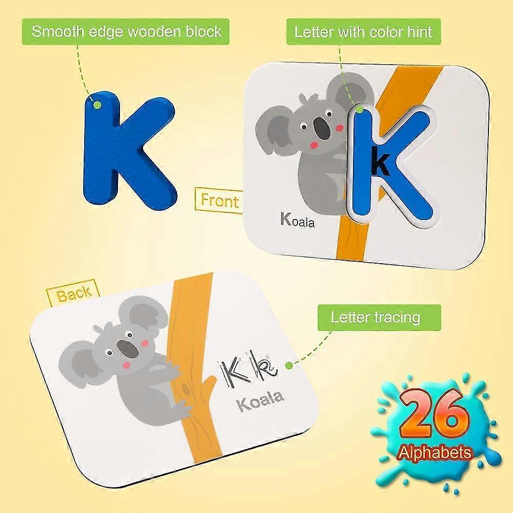 Numbers And Alphabets Flash Cards Set, Abc Wooden Letters And Numbers, Puzzle Game Educational Toys