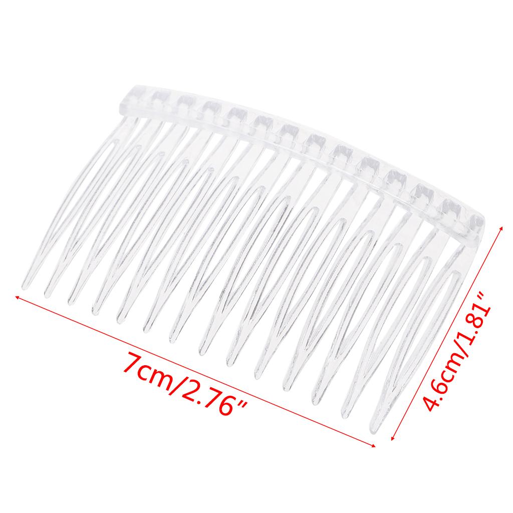 Plastic Clear Hair Clip Comb Women Bridal Wedding Fancy Hair Style DIY Veil