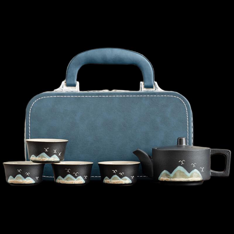Chaxun Black Pottery Travel Tea Set