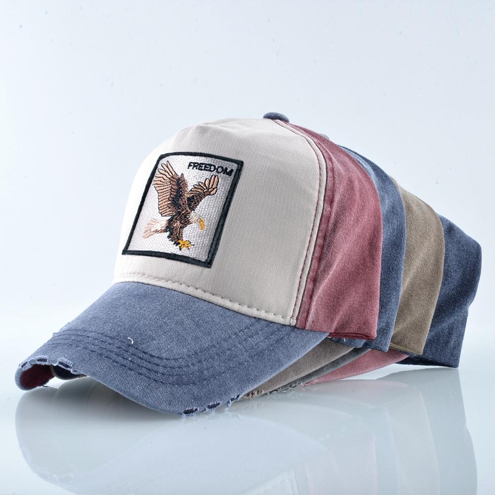 Cap With Embroidery Animals Patch Men Snapback Hip Hop Dad Hats Women Four Seasons Adjustable Visor Cap Vintage Denim Baseball Minimalist