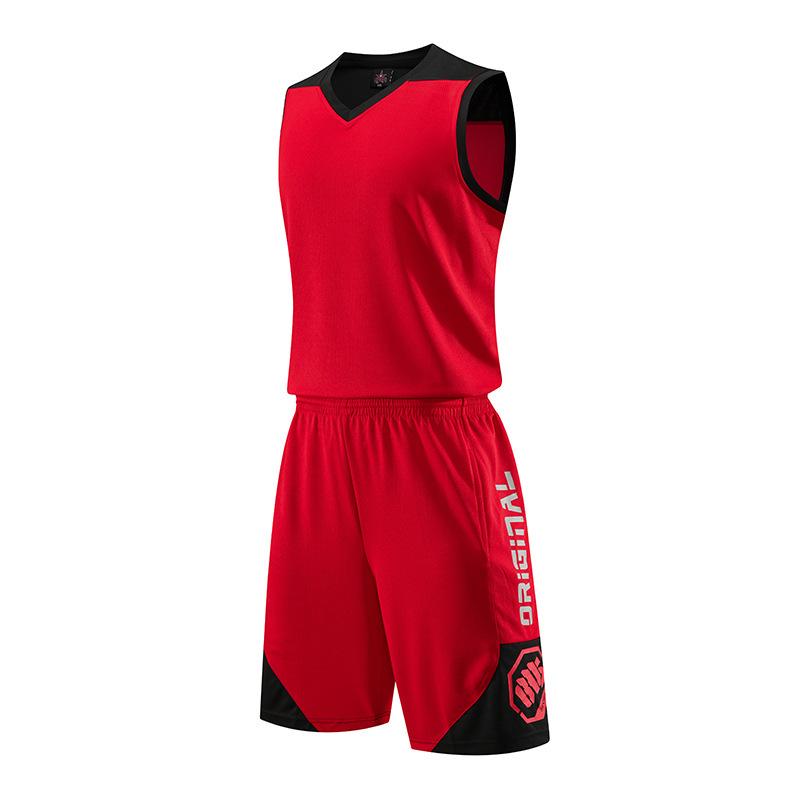 Men's Summer New Style Breathable Basketball Suit with Logo and Color Print