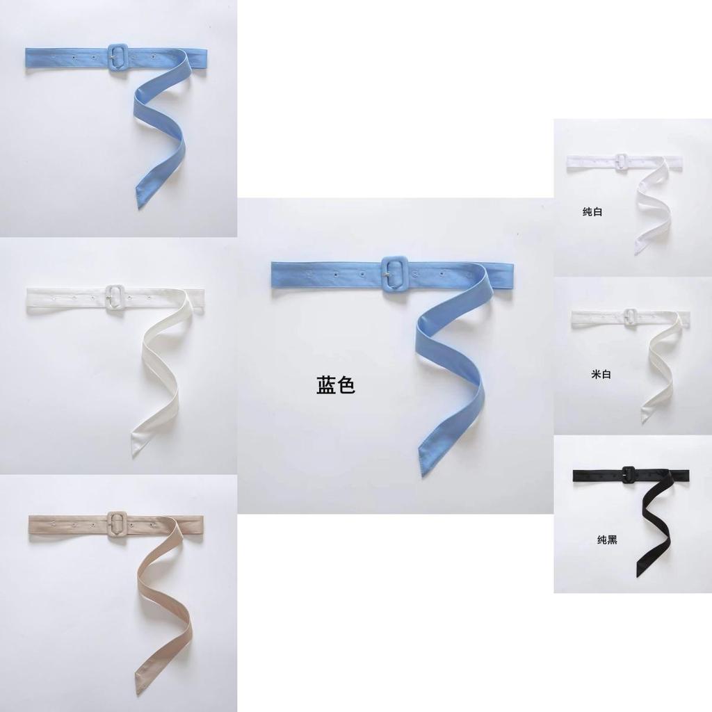 Elegant Women's Fabric Belt With Chiffon Decoration In Versatile Summer Dresses