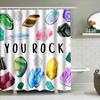 Bright Crystal Shower Curtain You Rock Decor Bathroom Waterproof Fabric Print Home Decoration Wall Hanging For Bathrooms White C