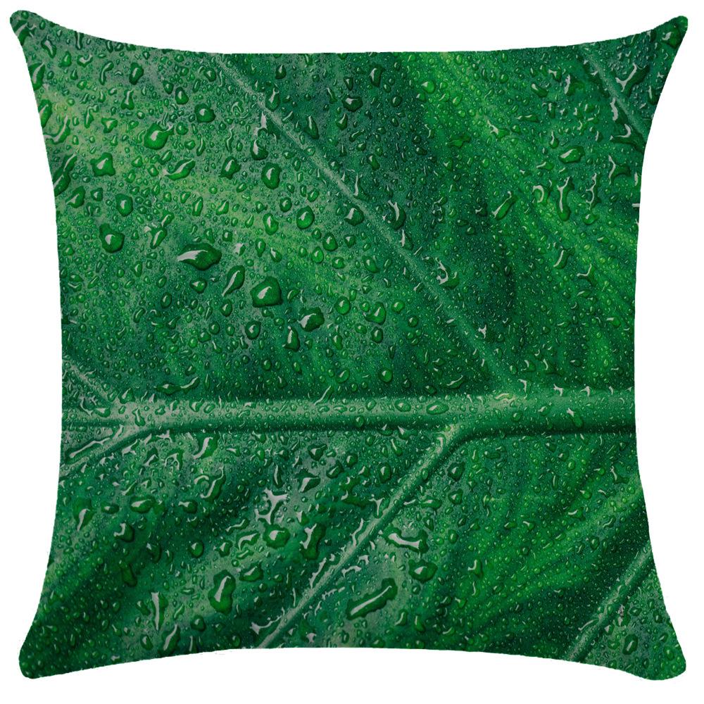Green Plant Leaf Pillow Case Decorative Pillowcases Plush Cushion Cover 50X50 Nordic Leaves Throw Pillowslip Hotel Garden 45X45