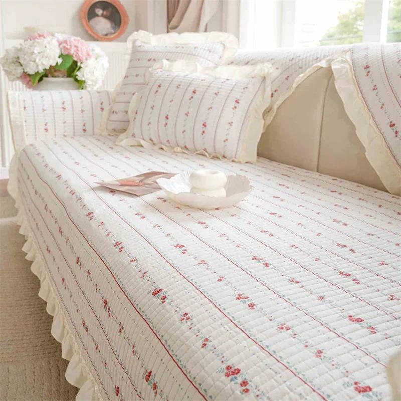 

1 шт. Мягкий хлопковый чехол на сиденье дивана Всесезонный Универсальный для домашних животных Детские подушки для дивана Цветочный принт L-образное диванное полотенце Накидка для гостиной A 70x70cm 1pc